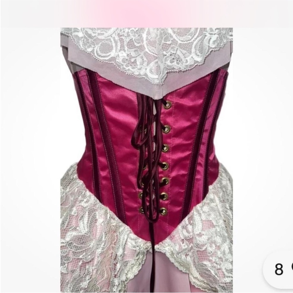 Reserved listing!! Elegant Pink Lace Corset